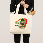 Mops St Patricks Jumbo Stoffbeutel (Vorderseite (Produkt))