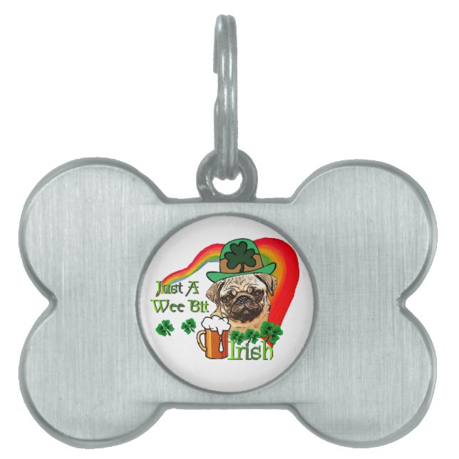 Mops St Patricks Tiermarke (Vorderseite)