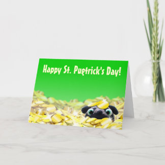 Mops St. Pugtrick's Day Card Karte