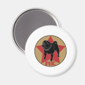 Mops Star Magnet (Vorderseite/Rückseite)