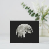 Mops Stehend auf Mondschein Halloween Postkarte (Stehend Vorderseite)