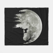 Mops steht auf dem Mond, ein heißer Halloween Fleecedecke (Vorderseite (Horizontal))