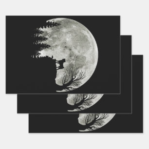 Mops steht auf dem Mond, ein heißer Halloween Geschenkpapier Set