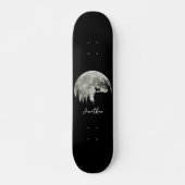 Mops steht auf dem Mond, ein heißer Halloween Skateboard (Vorne)