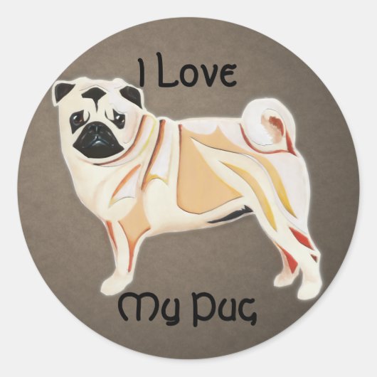 Mops Stickers (Vorderseite)