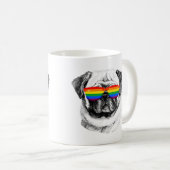 Mops-Stolz-Sonnenbrillen Kaffeetasse (VorderseiteRechts)
