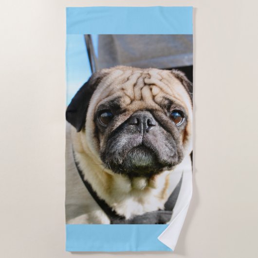 Mops Strandtuch (Vorderseite)
