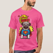 Mops Super Hero T-Shirt (Vorderseite)