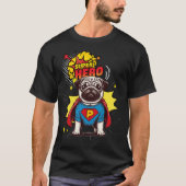 Mops Super Hero T-Shirt (Vorderseite)