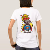 Mops Super Hero T-Shirt (Rückseite)