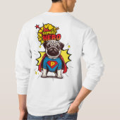 Mops Super Hero T-Shirt (Rückseite)