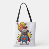 Mops Super Hero Tasche (Rückseite)