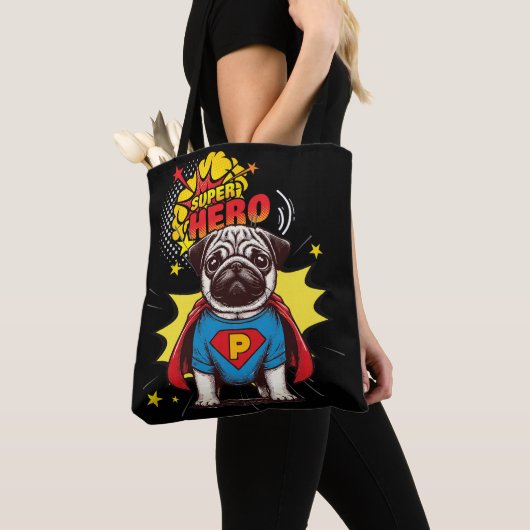Mops Super Hero Tasche (Von Nahem)