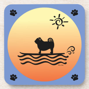 Mops Surf Beverage Coaster Getränkeuntersetzer