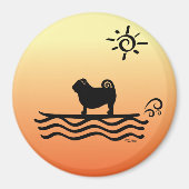 Mops Surf Magnet (Vorne)