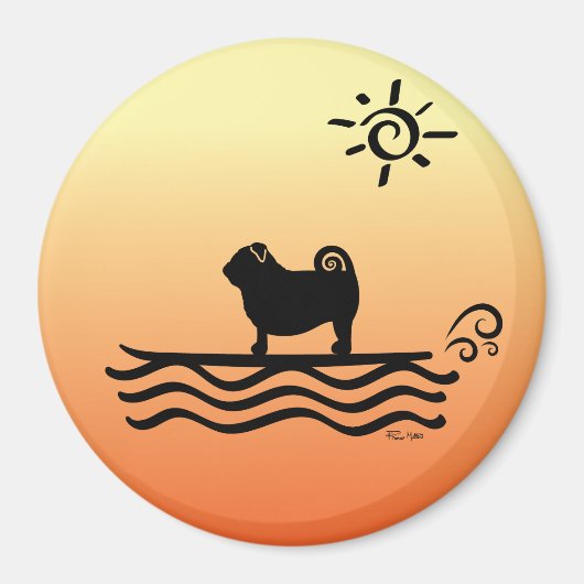 Mops Surf Magnet (Vorne)