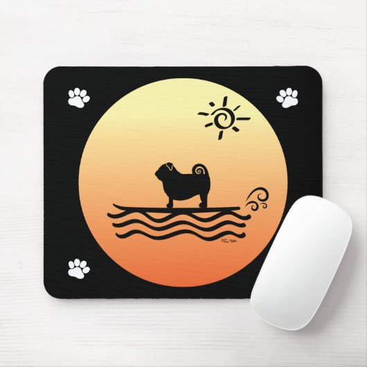 Mops Surf Mouse Pad Mousepad (Mit Mouse)