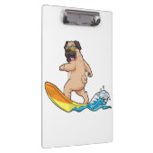 Mops Surfbrett Mops mit Brille tragen Klemmbrett (Rechts)