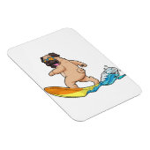 Mops Surfbrett Mops mit Brille tragen Magnet (Rechte Seite)