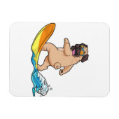 Mops Surfbrett Mops mit Brille tragen Magnet (Horizontal)