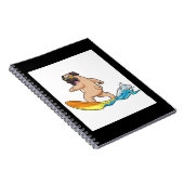 Mops Surfbrett Mops mit Brille tragen Notizblock (Rechte Seite)
