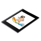 Mops Surfbrett Mops mit Brille tragen Notizblock (Linke Seite)
