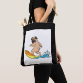 Mops Surfbrett Mops mit Brille tragen Tasche (Von Nahem)