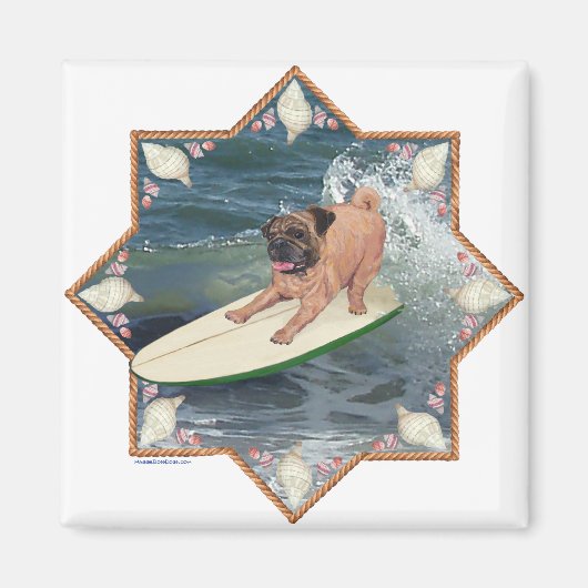 Mops-Surfer-Typ Magnet (Vorne)