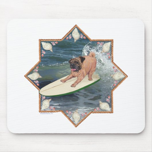 Mops Surfer Typ Mousepad (Vorne)
