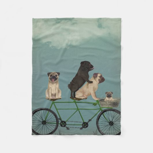 Mops Tandem Fleecedecke (Vorderseite)