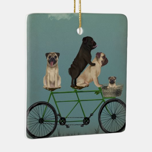 Mops Tandem Keramikornament (Rechts)