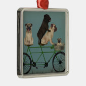 Mops Tandem Ornament Aus Metall (Rechts)
