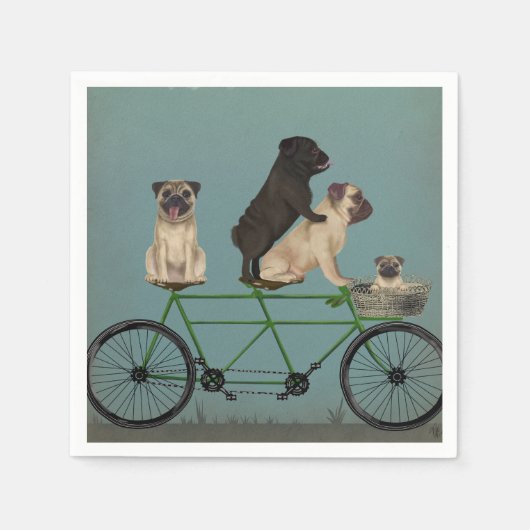 Mops Tandem Serviette (Vorderseite)