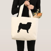 Mops-Taschen-Tasche Jumbo Stoffbeutel (Vorderseite (Produkt))