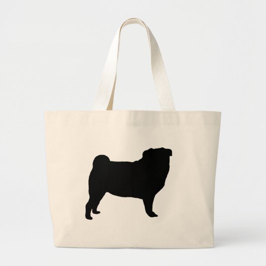 Mops-Taschen-Tasche Jumbo Stoffbeutel (Vorne)