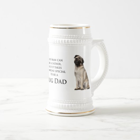 Mops-Tasse Bierglas (VorderseiteRechts)