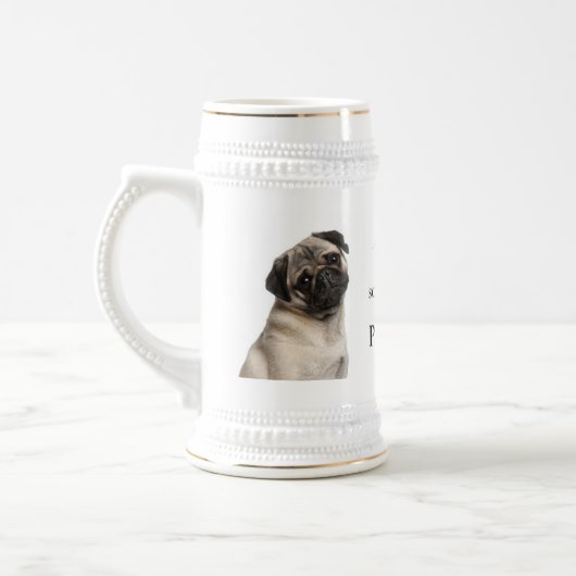Mops-Tasse Bierglas (Links)