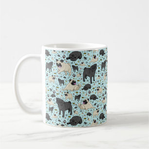 Mops Tasse in Blau