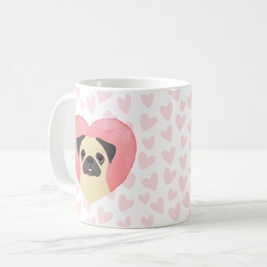 Mops-Tasse Kaffeetasse (Vorderseite Links)