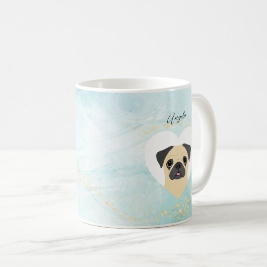 Mops-Tasse Kaffeetasse (VorderseiteRechts)