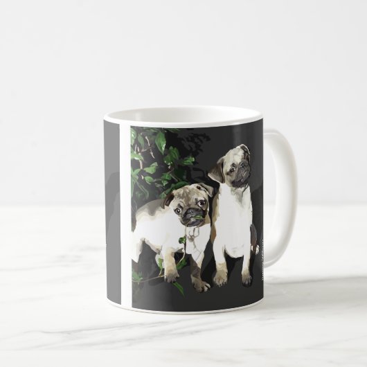 Mops-Tasse Kaffeetasse (VorderseiteRechts)