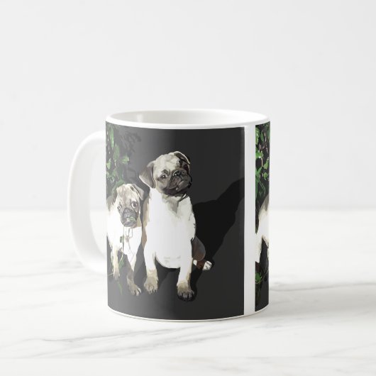 Mops-Tasse Kaffeetasse (Vorderseite Links)