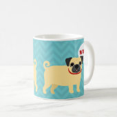 Mops-Tasse Kaffeetasse (VorderseiteRechts)