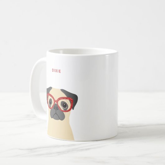 Mops-Tasse Kaffeetasse (Vorderseite Links)