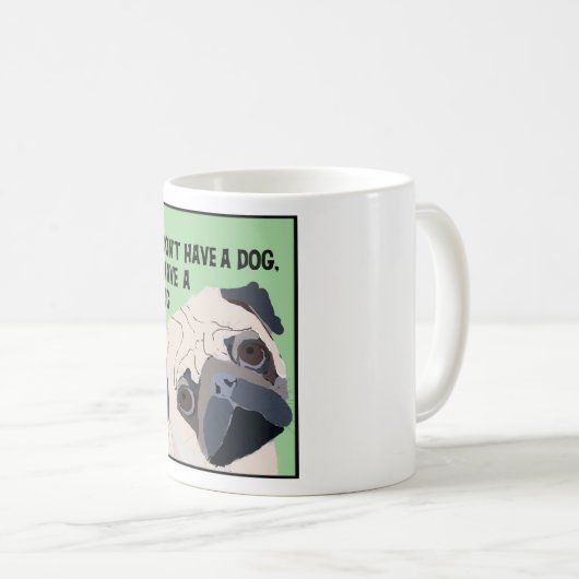 Mops-Tasse Kaffeetasse (VorderseiteRechts)