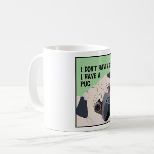 Mops-Tasse Kaffeetasse (Vorderseite Links)
