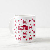 Mops Tasse mit rotem Herzen (Vorderseite Links)