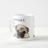 Mops Tasse Monogramm Name Farbhund (Vorderseite Links)