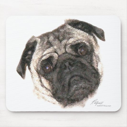 Mops Tasse Mousepad (Vorne)