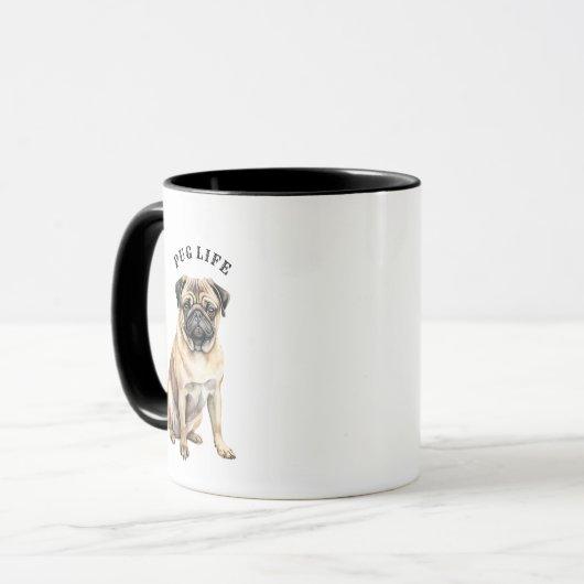 Mops-Tasse Tasse (Vorderseite Links)